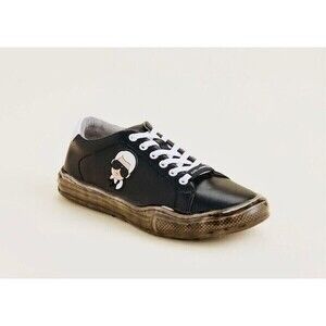 Karl Lagerfeld Head Dipped Sole Low Top Sneakers Black Mens 12M New